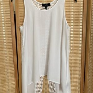 White, sleeveless, lace up back, perfect condition